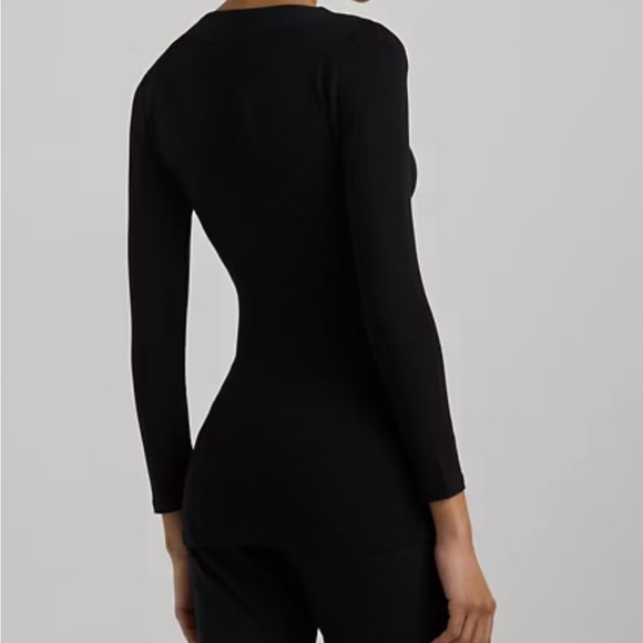 NWT Ralph Lauren Surplice Jersey Top (wrap front). AVAIL in Black & RED (sep ad) - Picture 2 of 5